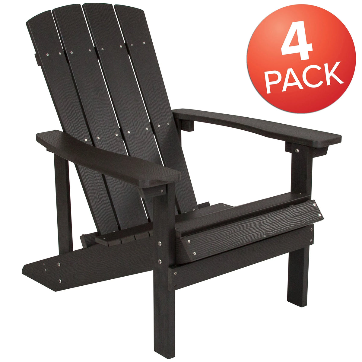 All-weather Poly Resin Wood Outdoor Adirondack Chair Set of 4 Slate Gray L825925