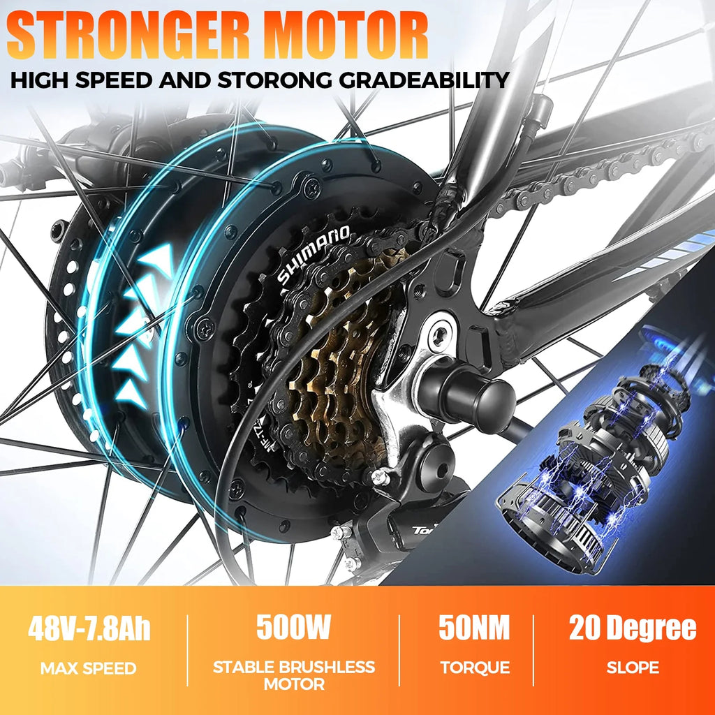 26'' Electric Mountain Bike with 500W Motor S305