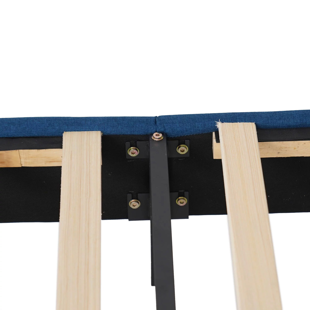 Queen Size Wood Bed Frame with Headboard Blue P793721