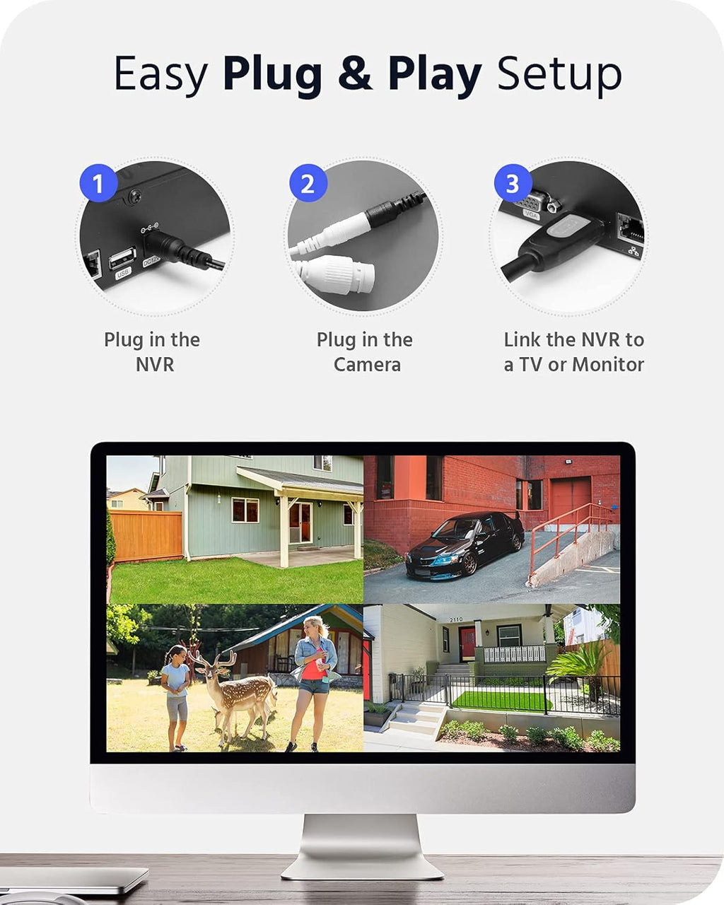 8CH Wireless Security Camera System with 1TB Hard Drive and 8 1440P Outdoor WiFi IP Cameras Z9892