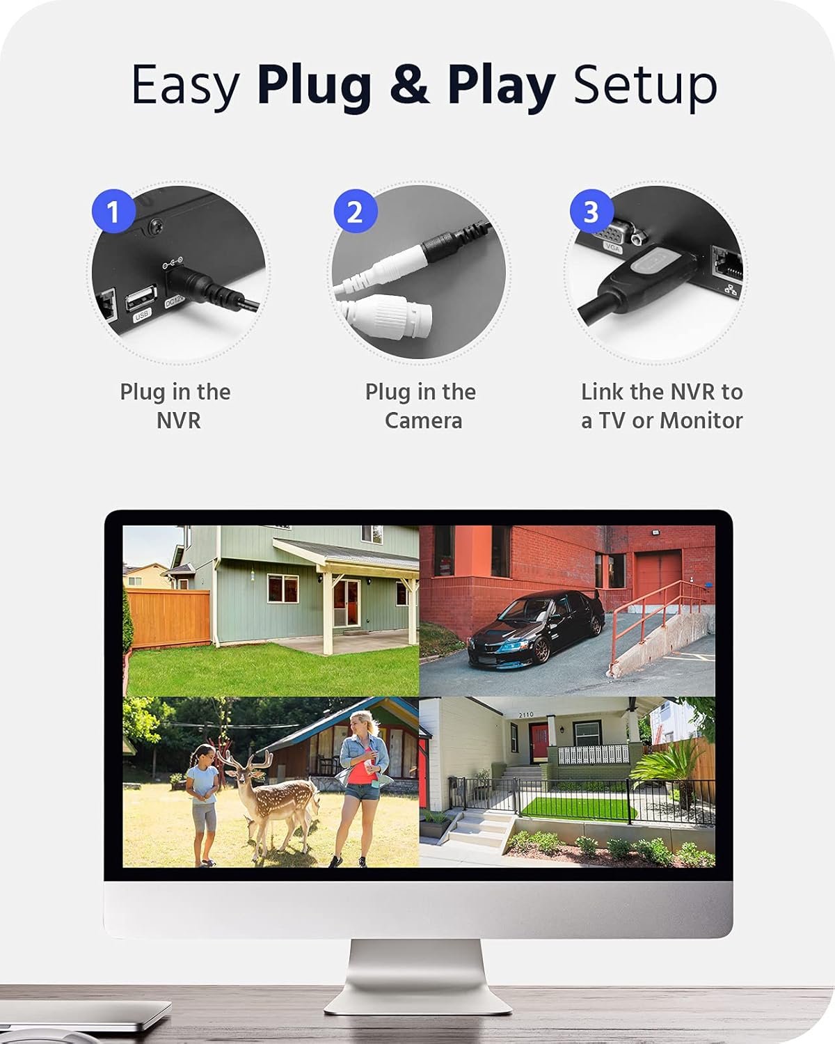 8CH Wireless Security Camera System with 1TB Hard Drive and 8 1440P Outdoor WiFi IP Cameras Z9892