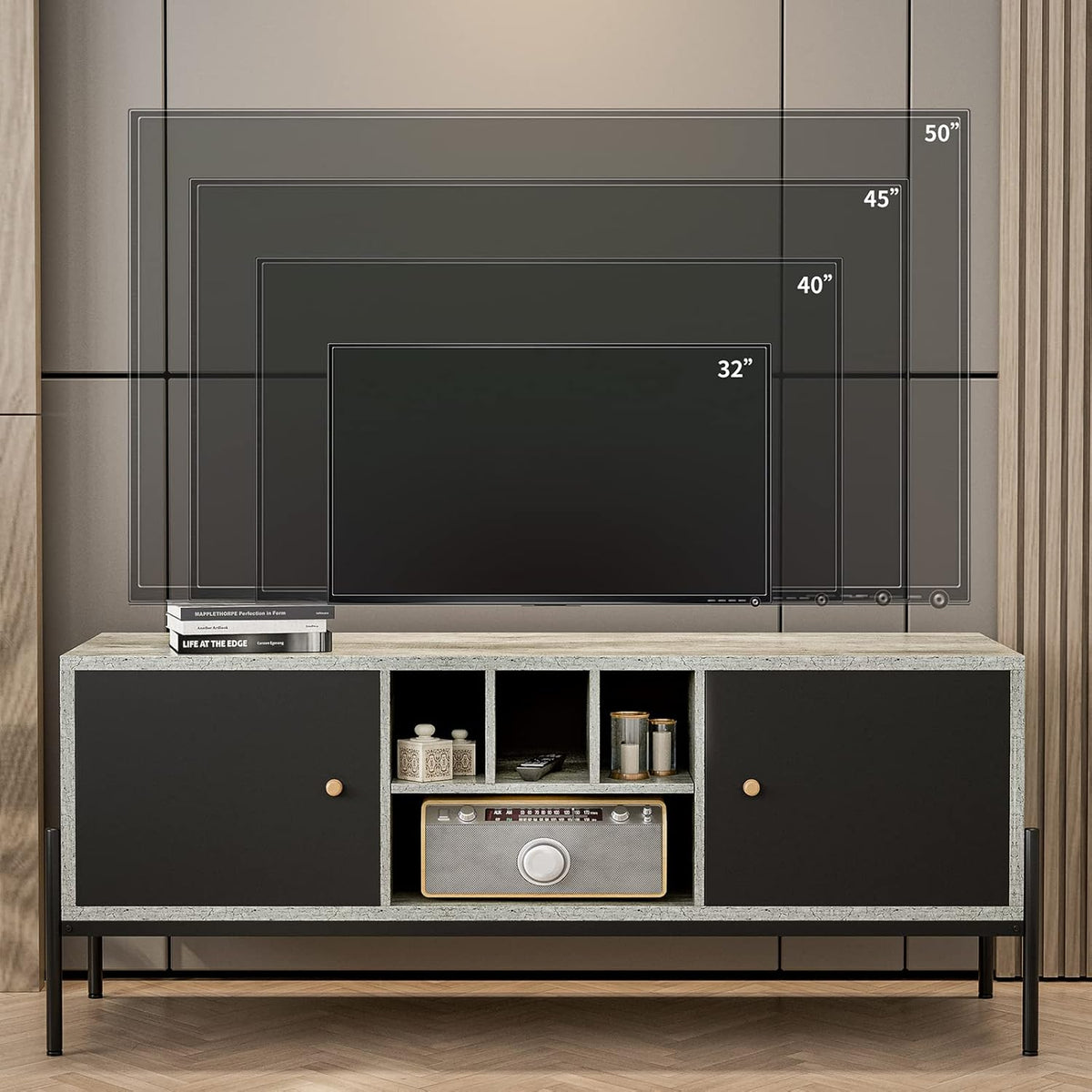 TV Stand with Storage and Open Shelves L82971