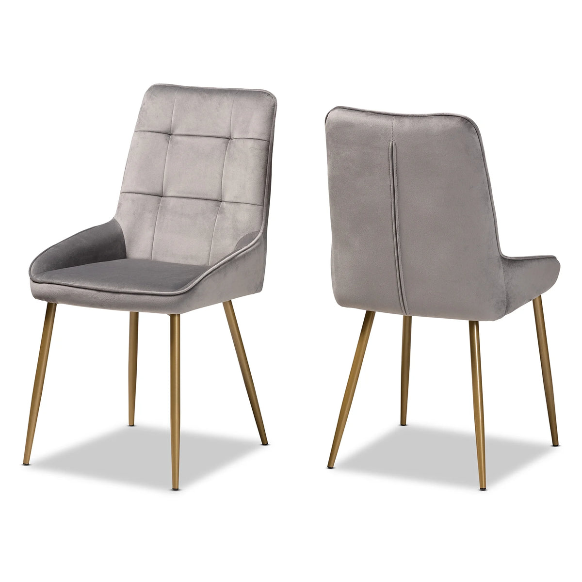 Grey and Gold Dining Chair Set of 2 C325