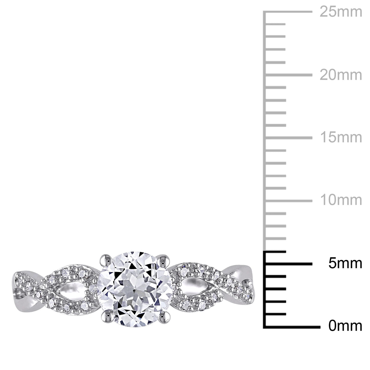 10kt White Gold Solitaire Ring with Infinity Band O30193