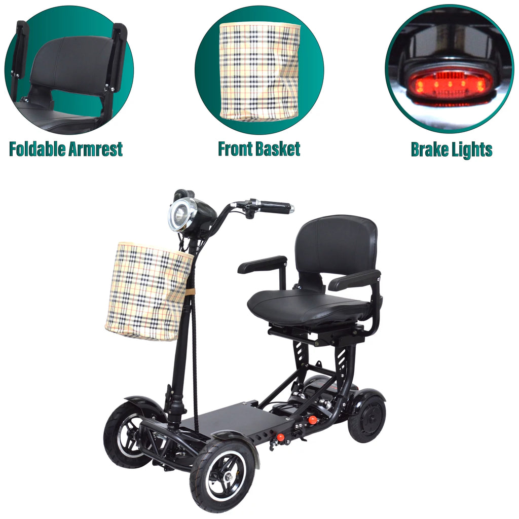 4 Wheel Foldable Powered Mobility Scooter with Seat K77634