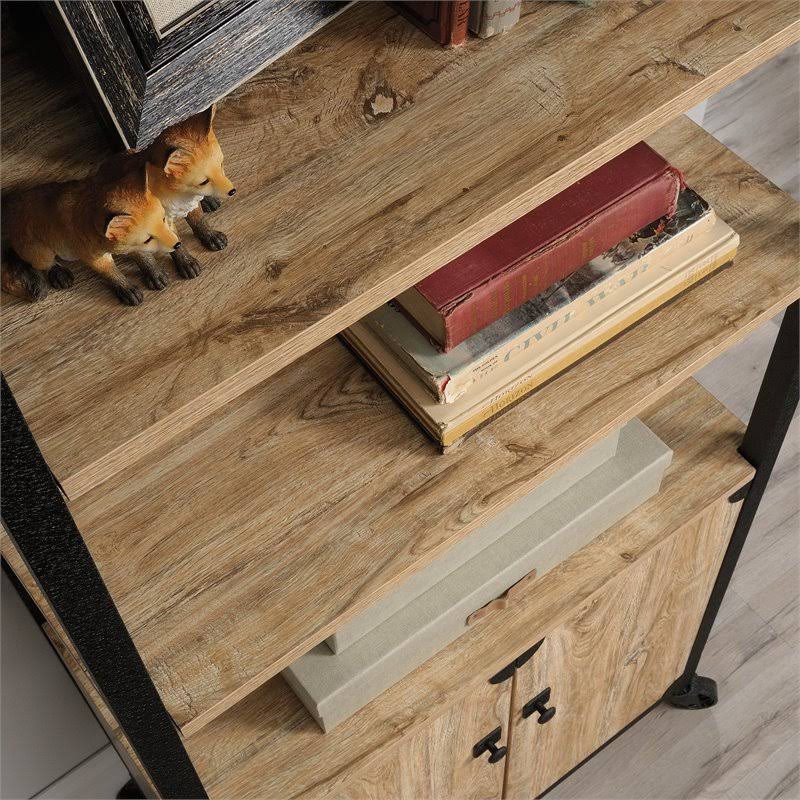 Milled Mesquite Finish Bookcase with Doors B7090