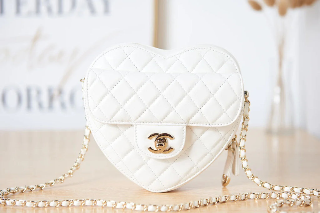 White Mini Heart Bag B2283
