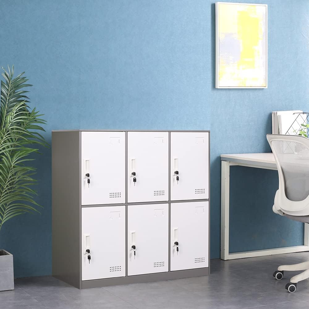 6 Door Steel Storage Locker Cabinet with Lock A666