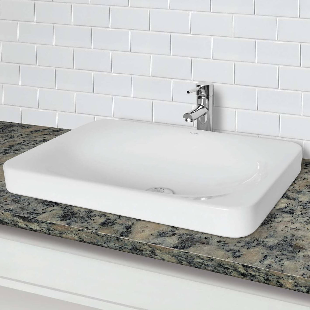 White Semi-Recessed Rectangular Lavatory Sink M885558
