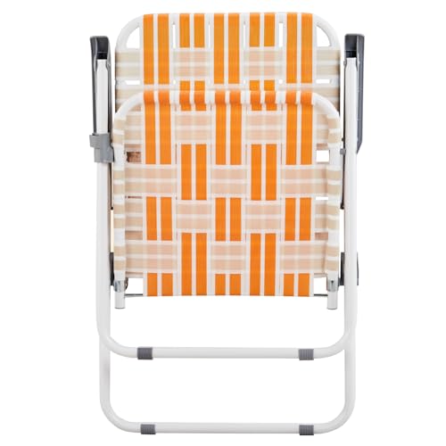 Set of 2 Yellow Webbed Folding Lawn Chair E215