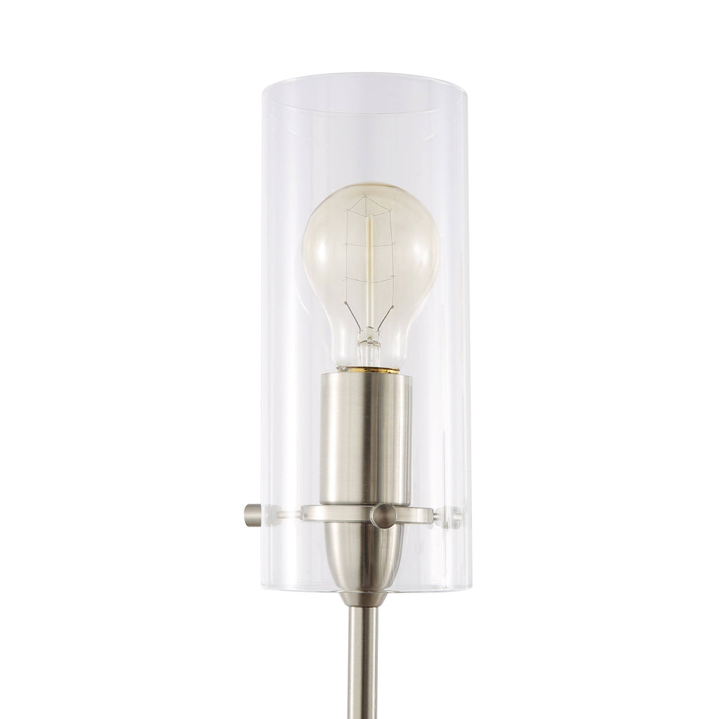 Satin Nickel 5-Light Chandelier Pendant with Clear Glass Shades A611138