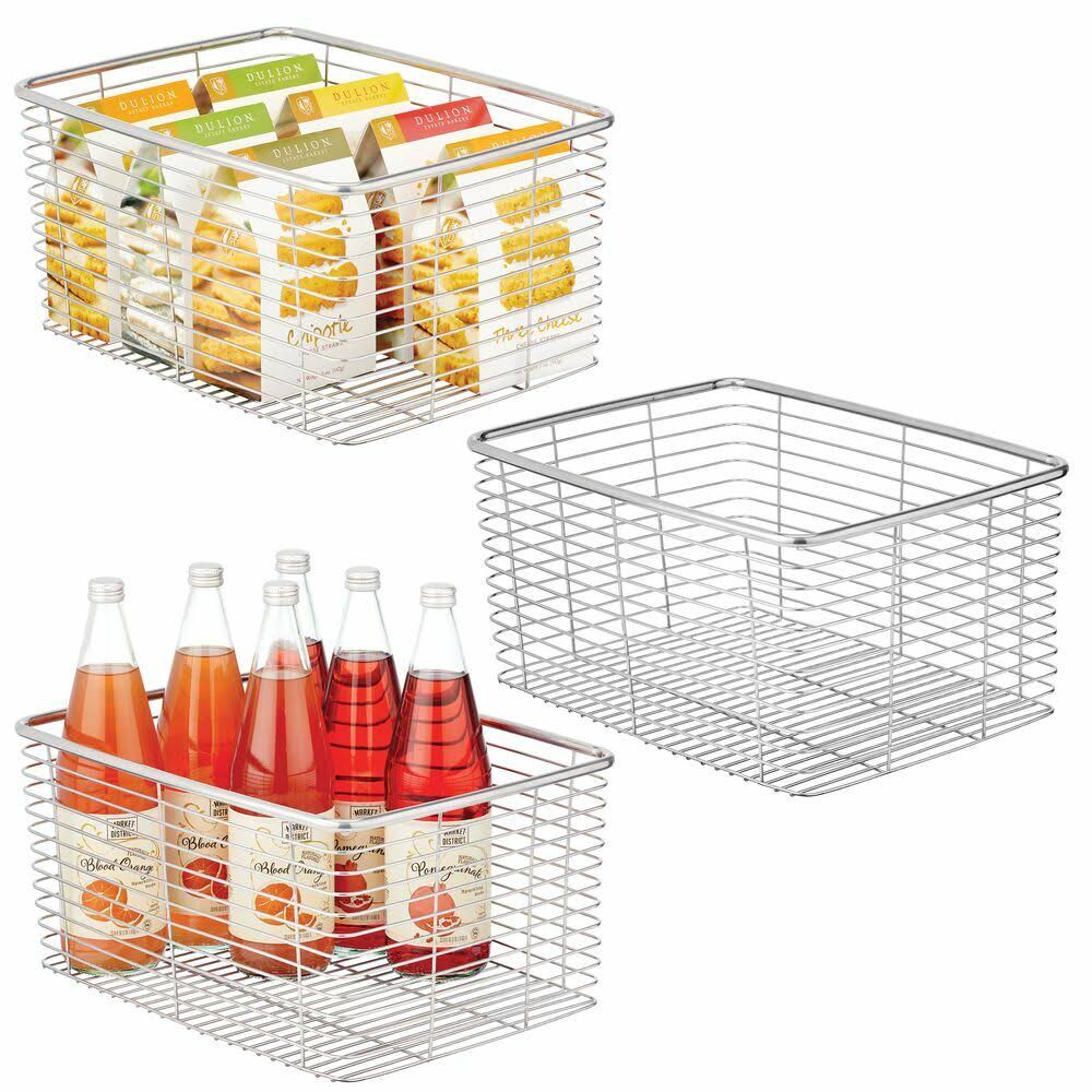 Metal Wire Kitchen Pantry Storage Organizer Bin M365