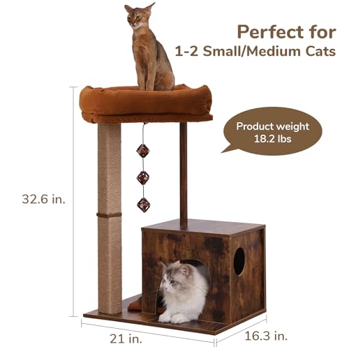 Modern Wooden Cat Scratching Post with Silvervine Balls R585112