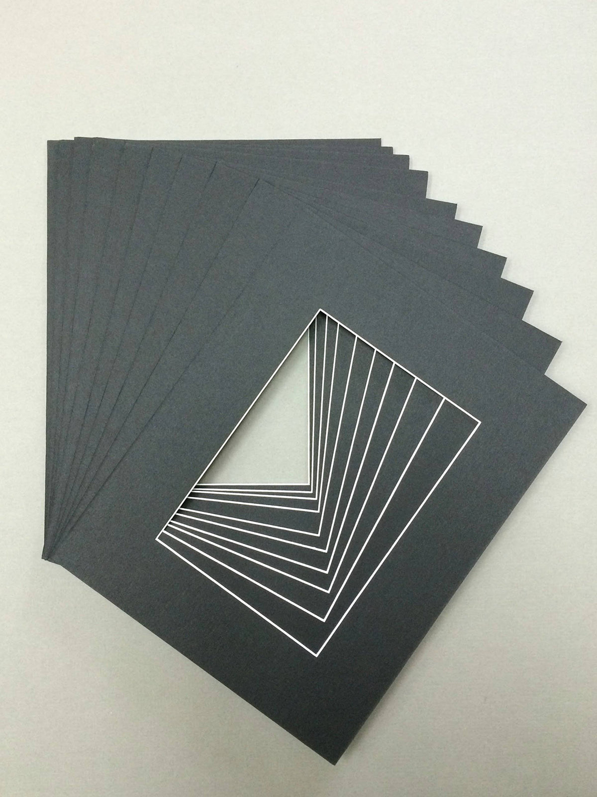 10 Pack 18x24 Black Picture Mats with White Core Bevel Cut C685