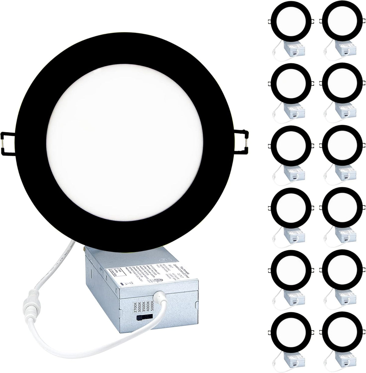 12W 5CCT Changeable Brushed Nickel LED Recessed Lights 12Pack A12632