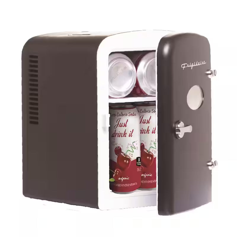 6-Can Retro Mini Fridge in Black Y279555