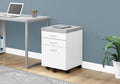 White Particle Board and MDF Filing Cabinet with 3 Drawers B874