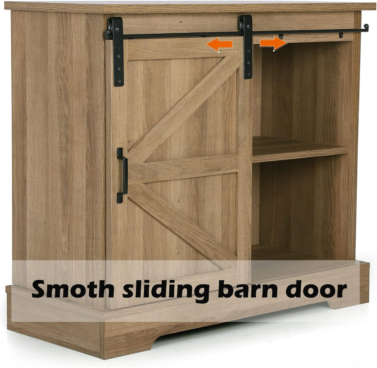 Farmhouse Coffee Bar Cabinet with Sliding Barn Door Sideboard Buffet Storage Cabinet I156