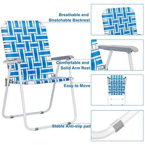 Set of 2 Yellow Webbed Folding Lawn Chair E215