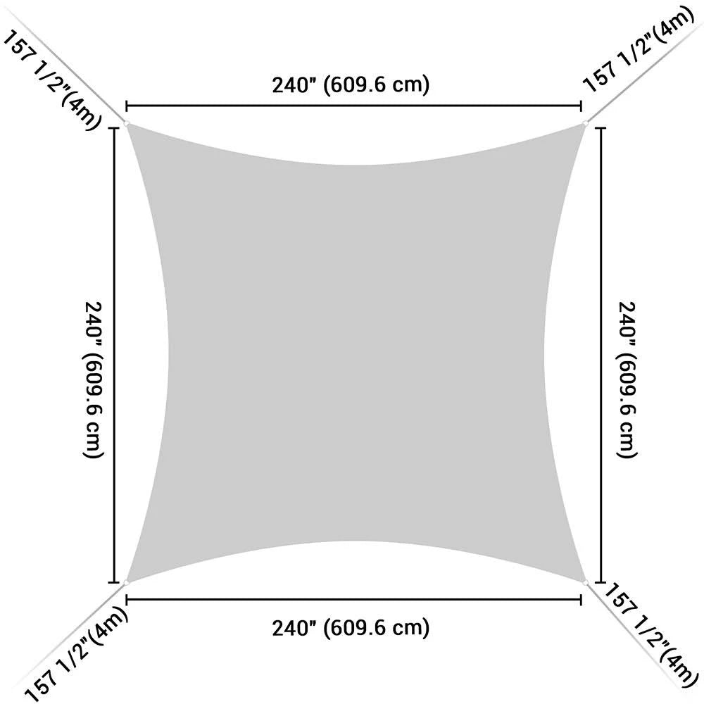 Gray White 20ft Sun Shade Canopy Q41411