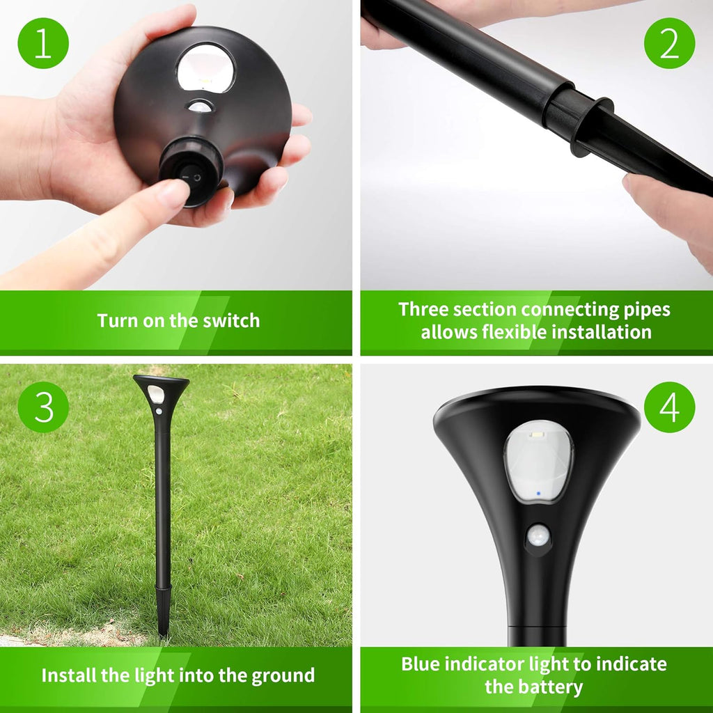 Black Solar Powered Pathway Lights O534