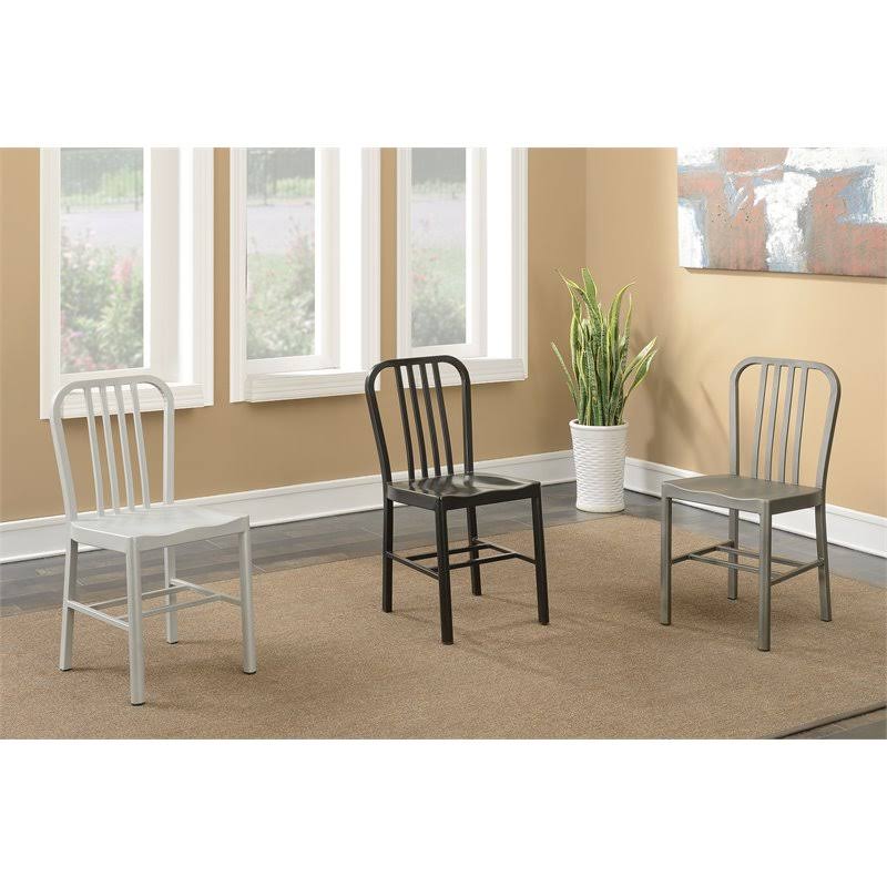 Metal Slatted Dining Side Chair (Set of 2) Q8581