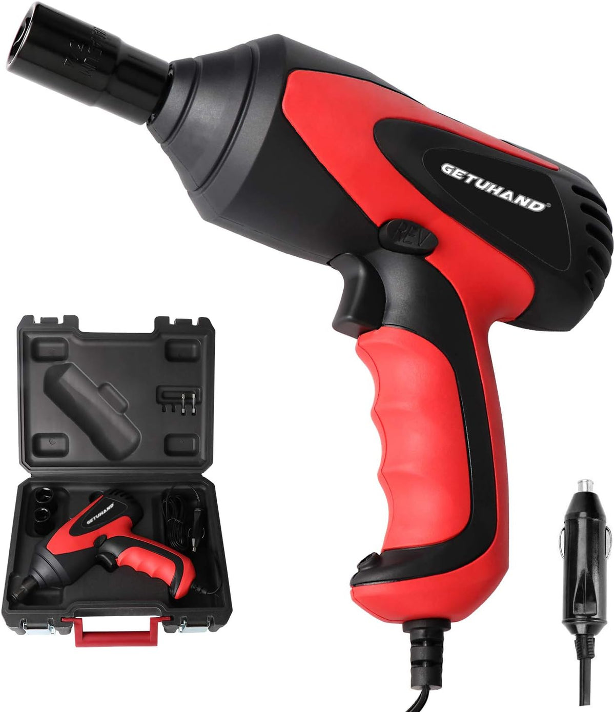 1/2 Inch 12 Volt Portable Electric Impact Wrench Kit with Sockets and Carry Case E7576