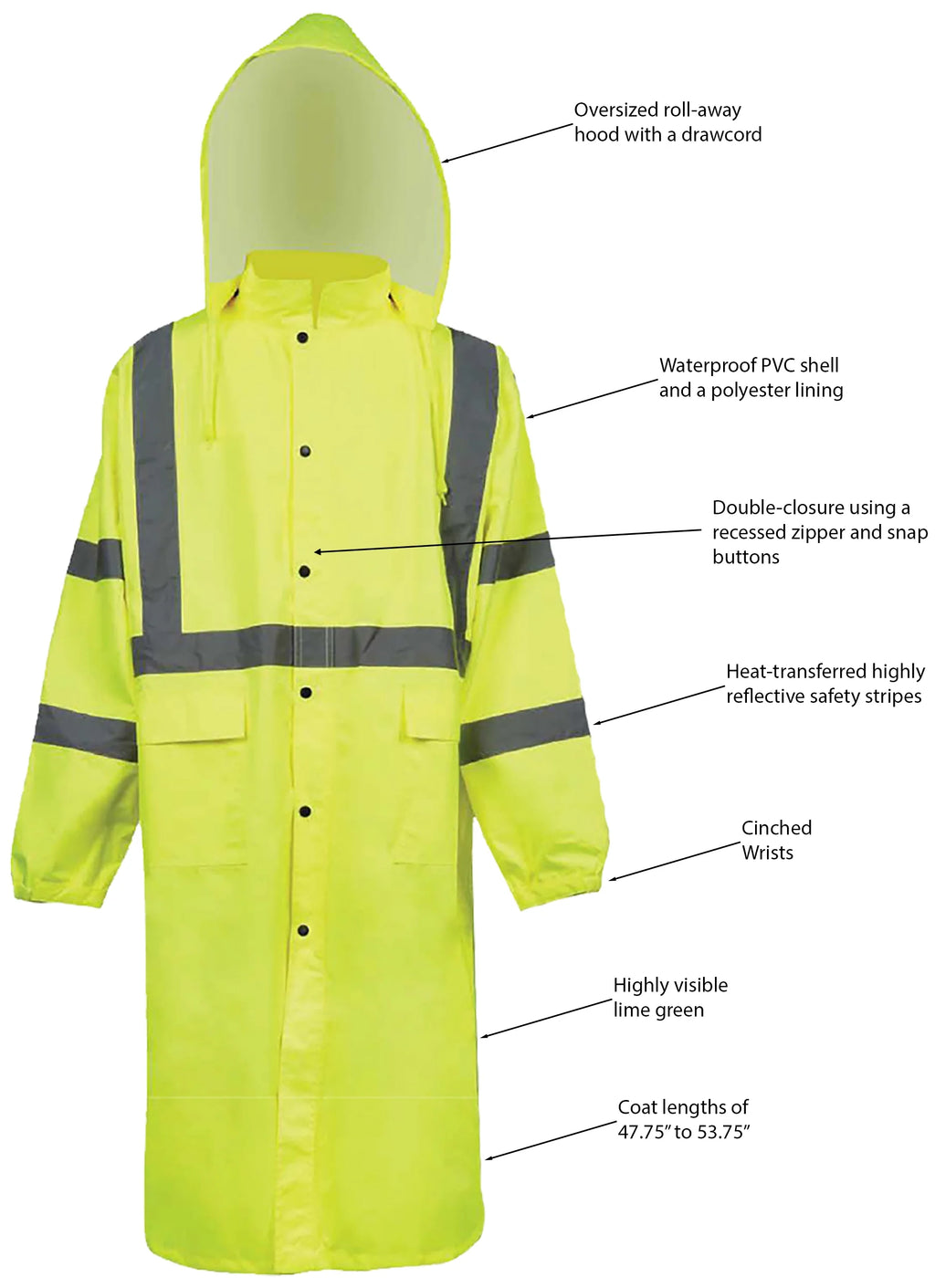 Lime Waterproof Rain Coat Z3066