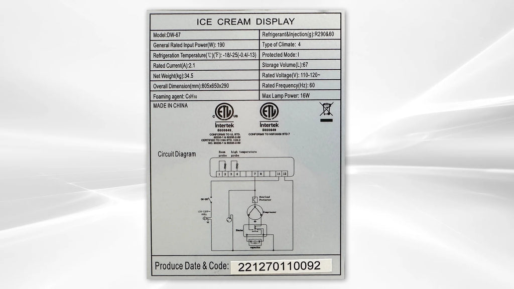 32 in. Commercial 4 Pan Countertop Gelato Ice Cream Display Case N35204