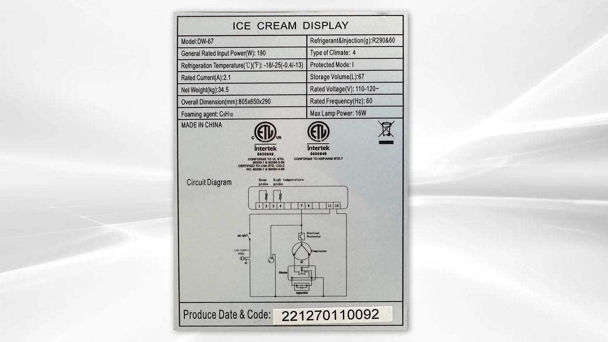 32 in. Commercial 4 Pan Countertop Gelato Ice Cream Display Case N35204