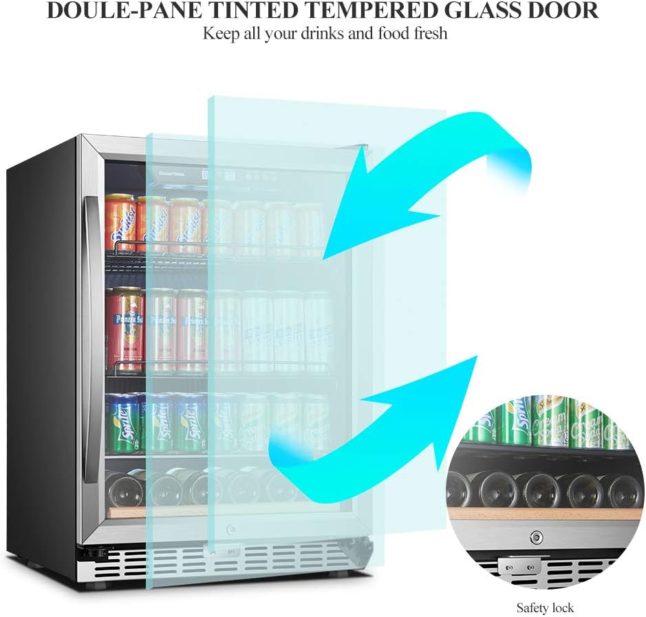 24 Inch 110 Cans Built-in Beverage Cooler Refrigerator K2066