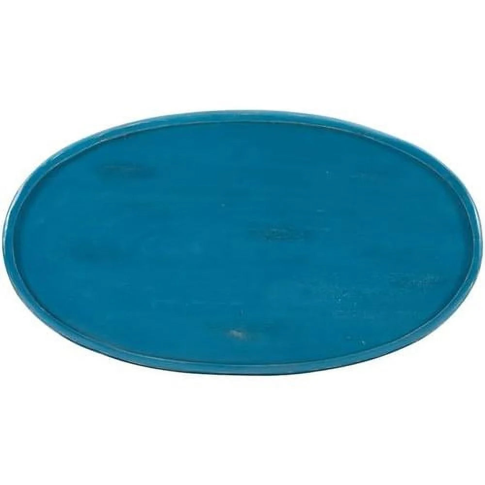 Blue Oval Wood Coffee Table D590346