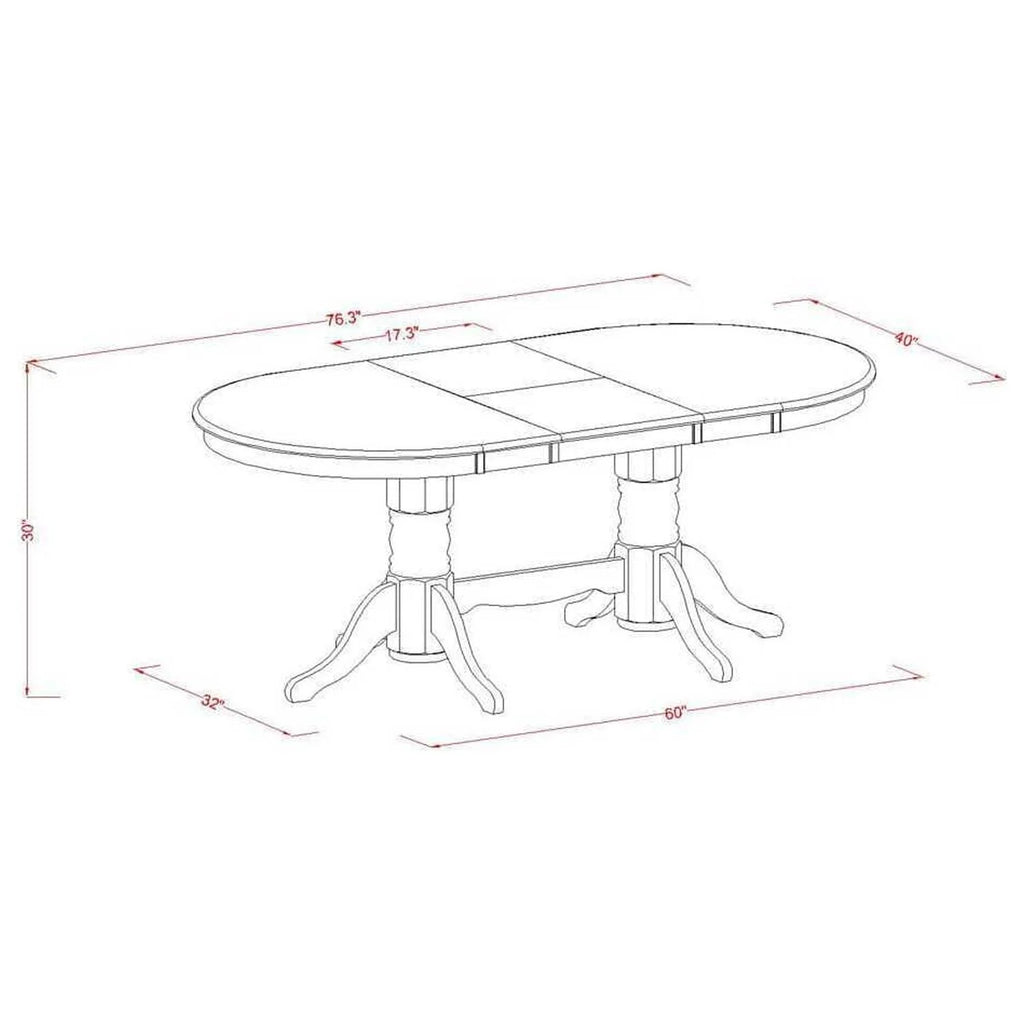 5 Piece Kitchen Table Set with Oval Dining Table and 4 Chairs F933774