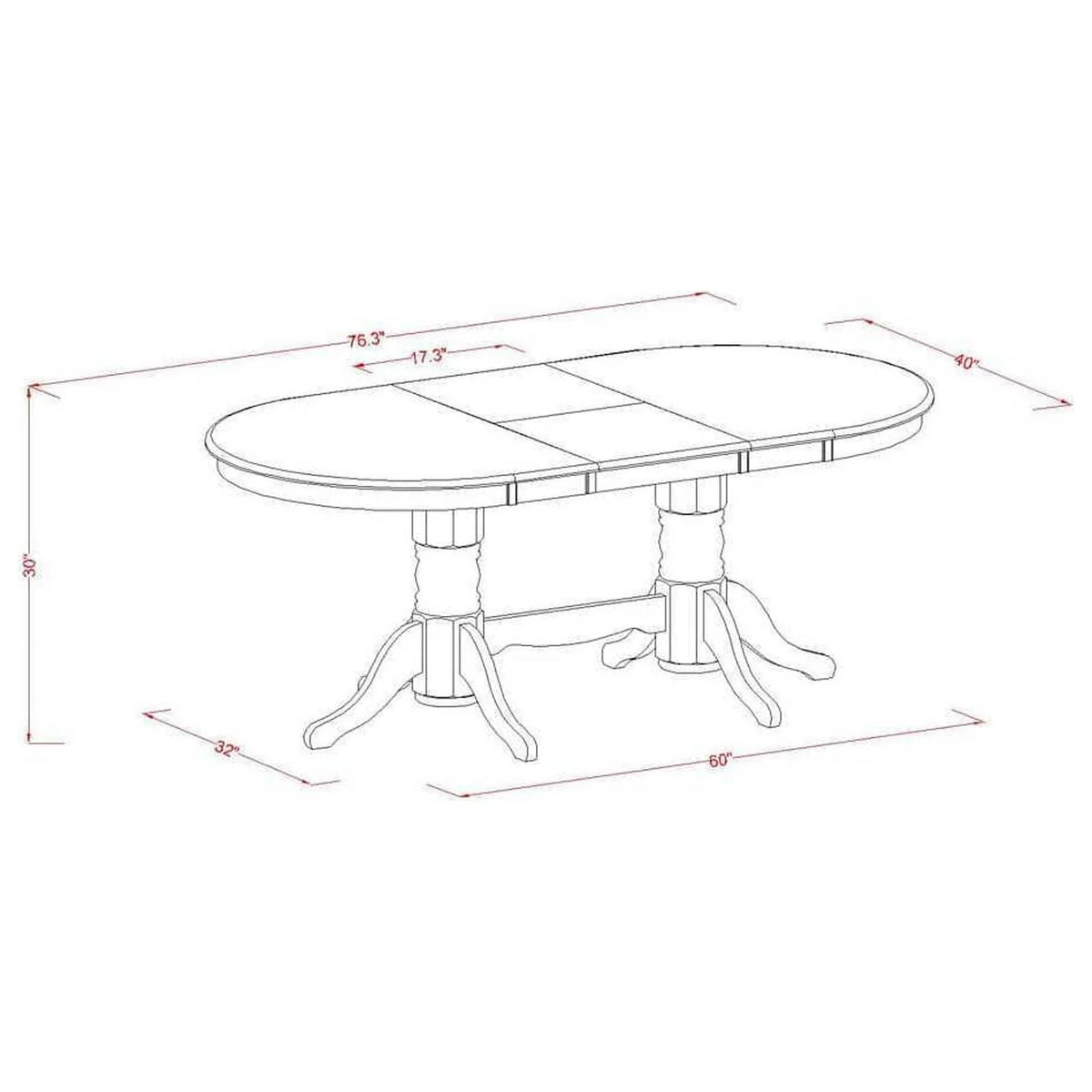 5 Piece Kitchen Table Set with Oval Dining Table and 4 Chairs F933774