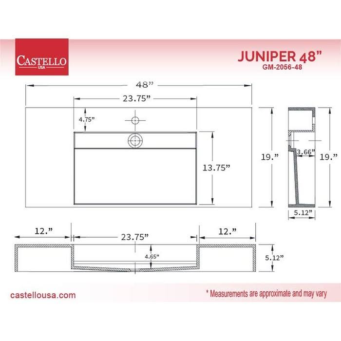 36 inch Gray Solid Surface Wall Mounted Sink D169561