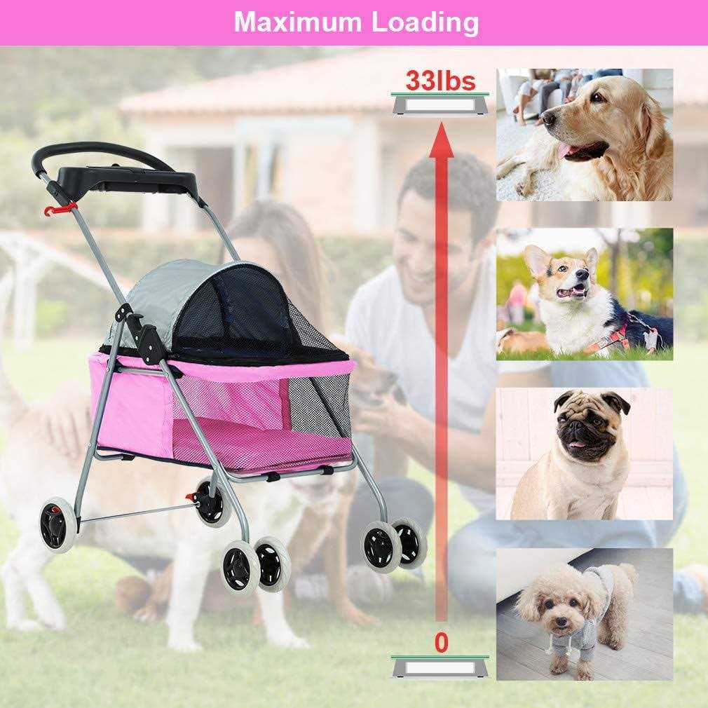 Folding Pet Stroller with Cup Holder C55661