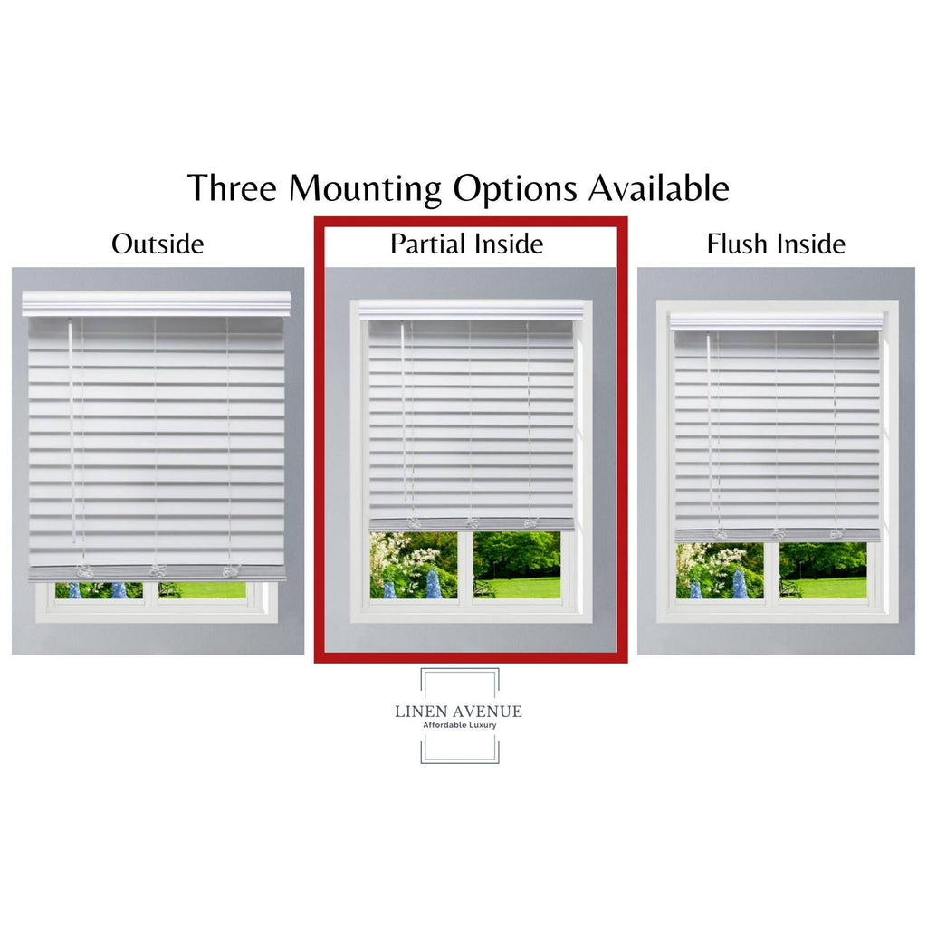 White Cordless Faux Wood Blind T1770