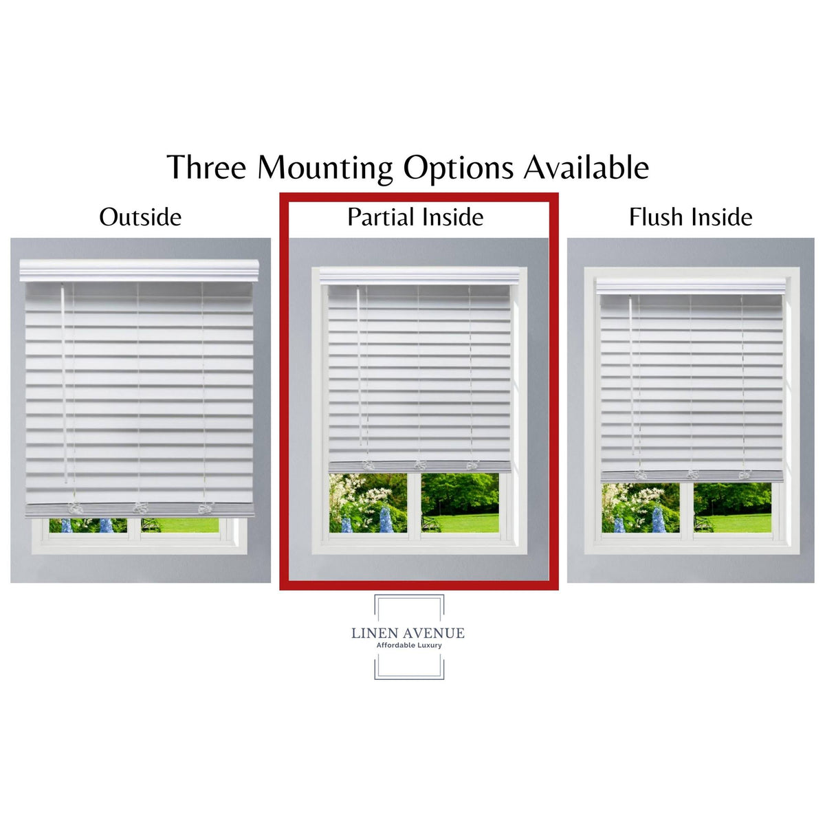 White Cordless Faux Wood Blind T1770