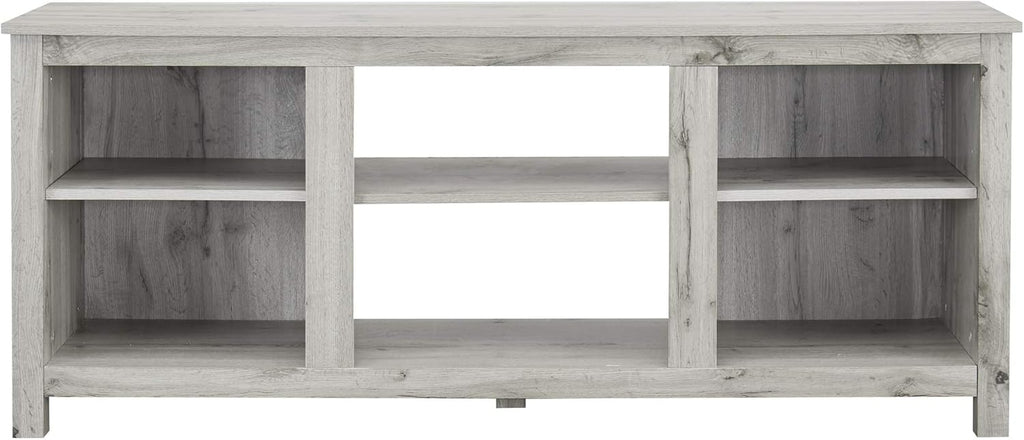 Light Grey Farmhouse Wooden TV Stand with Electric Fireplace P89056