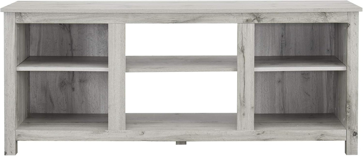 Light Grey Farmhouse Wooden TV Stand with Electric Fireplace P89056