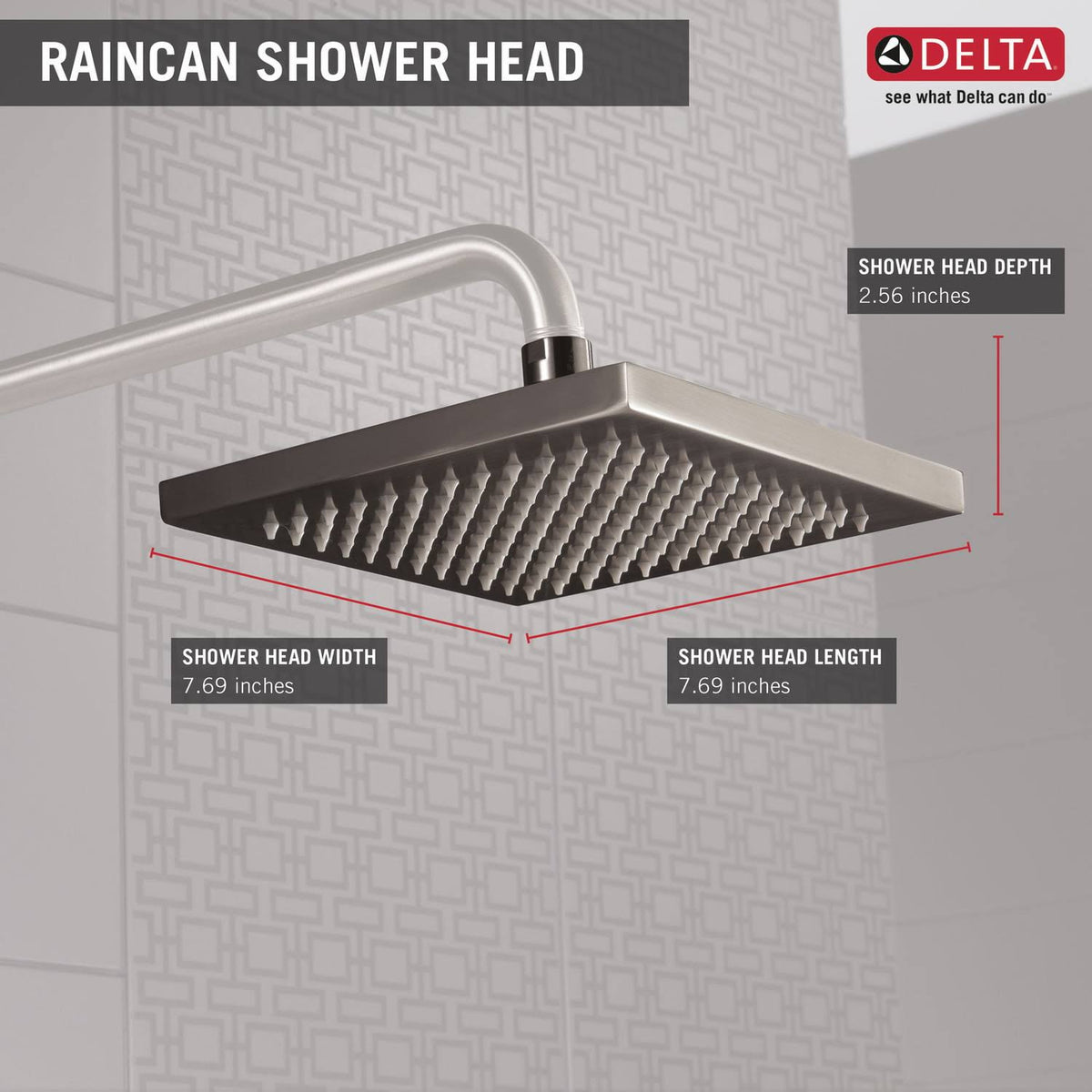 Stainless Raincan Shower Head J85877