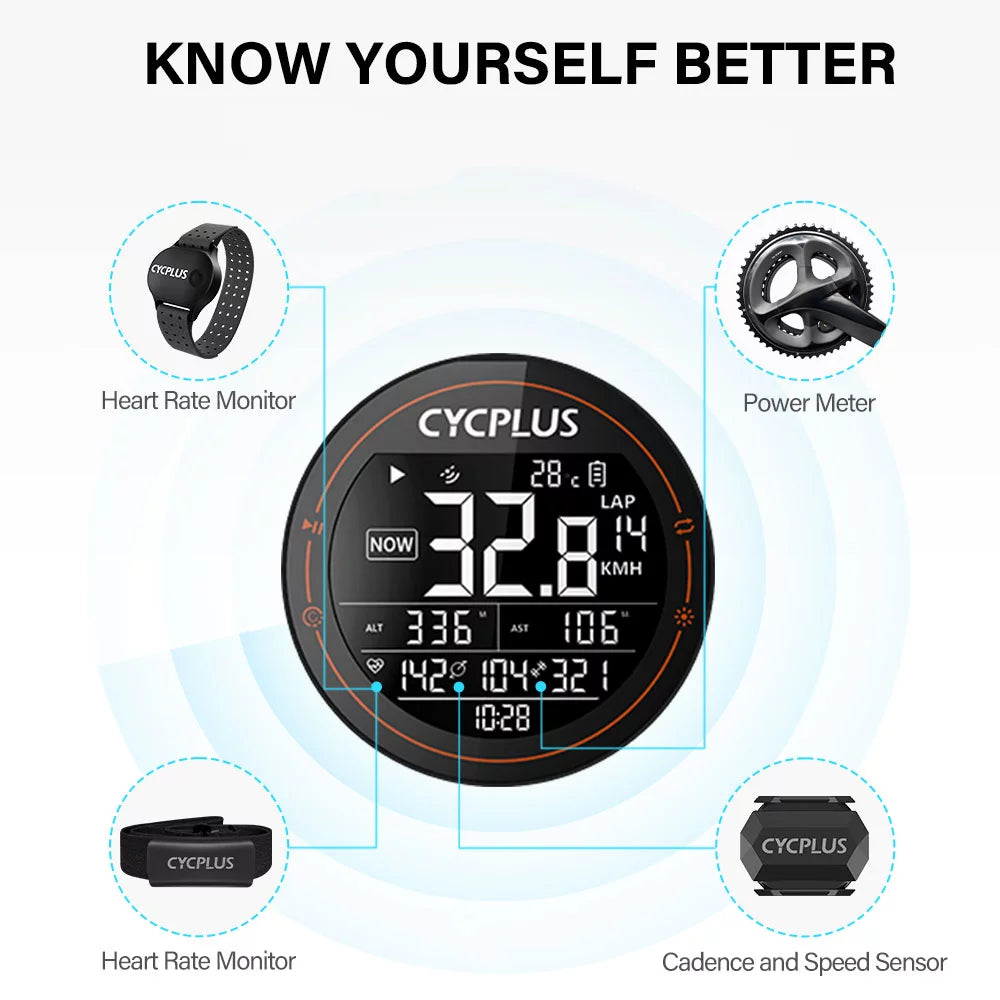 Wireless Bike Computer Speedometer Waterproof with Cadence Sensor Heart Rate Monitor E91482