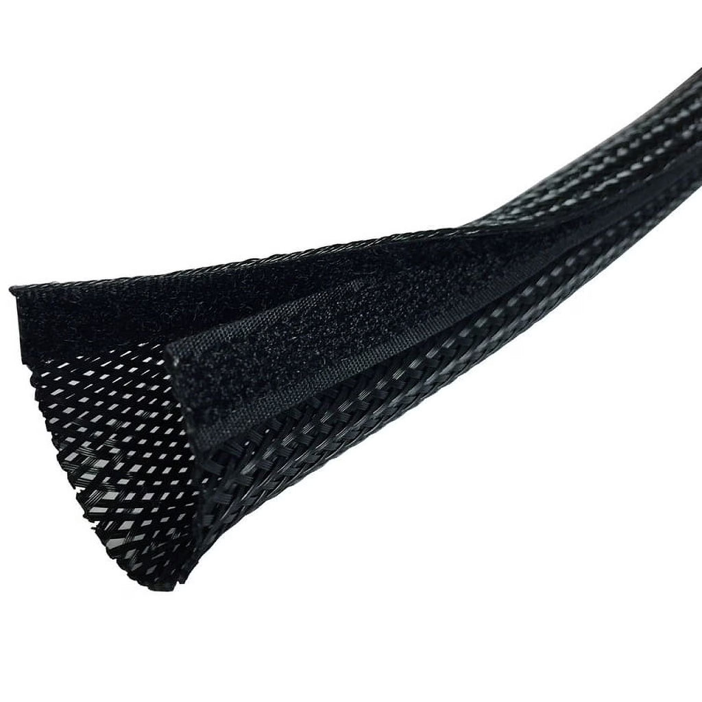 Black 50 Feet Cable Wrap Sleeve with Hook & Loop Fastener B79122