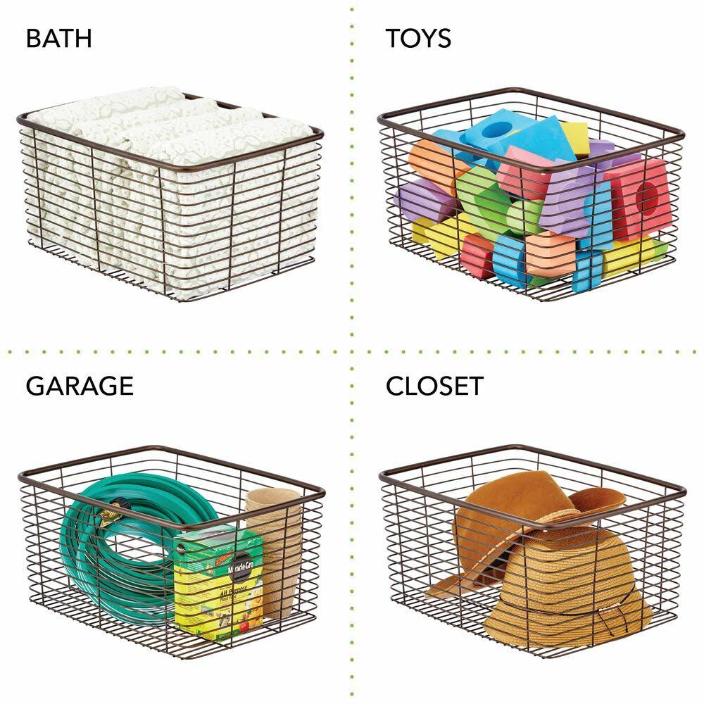 Metal Wire Kitchen Pantry Storage Organizer Bin M365