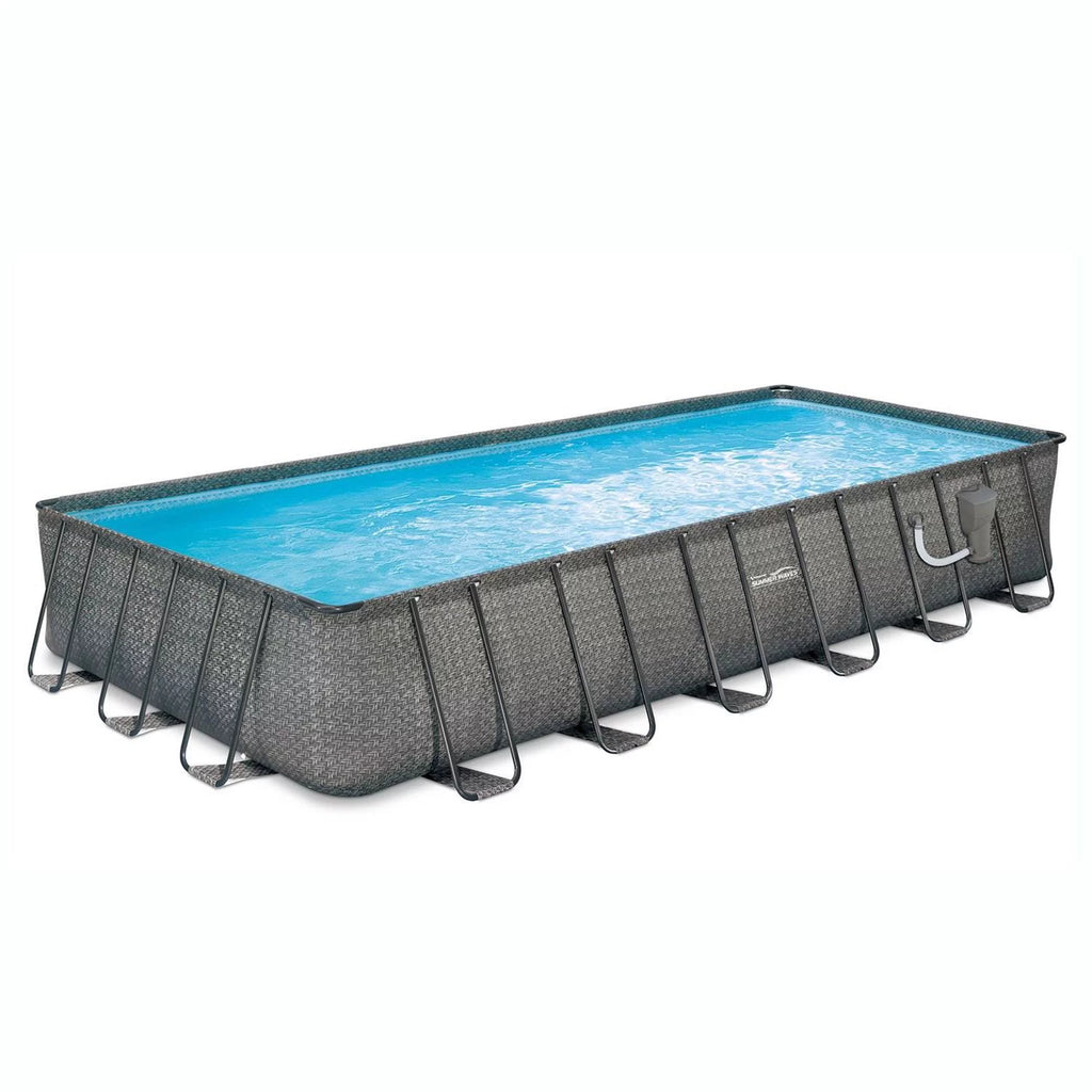 24 x 12 x 4.5' Rectangle Above Ground Frame Swimming Pool Set J8516