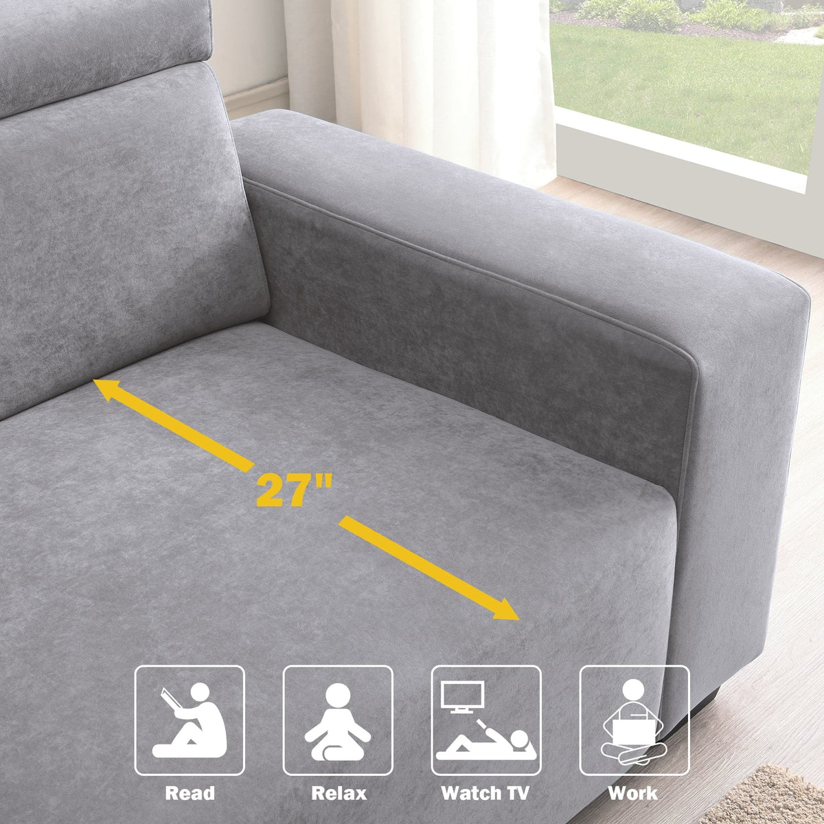Velvet Sectional Sofa Couch V57858
