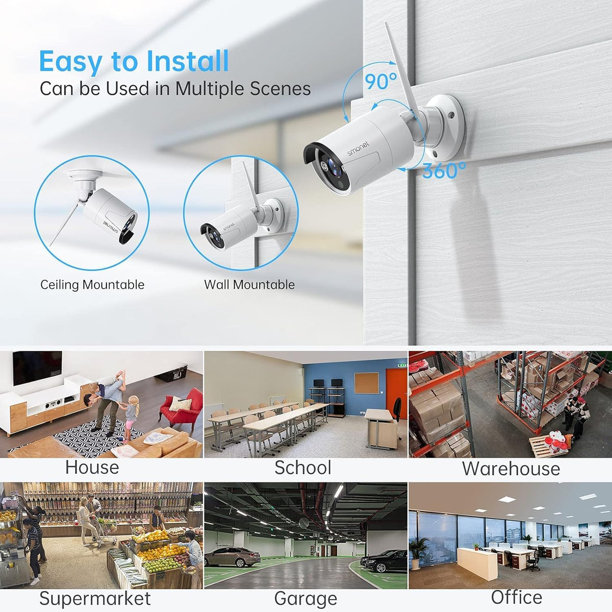 3MP Wireless Security Camera System with Audio, 8CH NVR, 8Pcs 3MP WiFi IP Cameras, 2TB Hard Drive Z246002