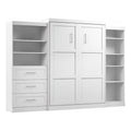 White Wood Queen Storage Wall Bed V614404