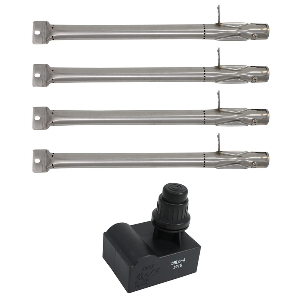 4 BBQ Gas Grill Tube Burner & 1 4-Outlet Spark Generator Ignitor Replacement Parts U257