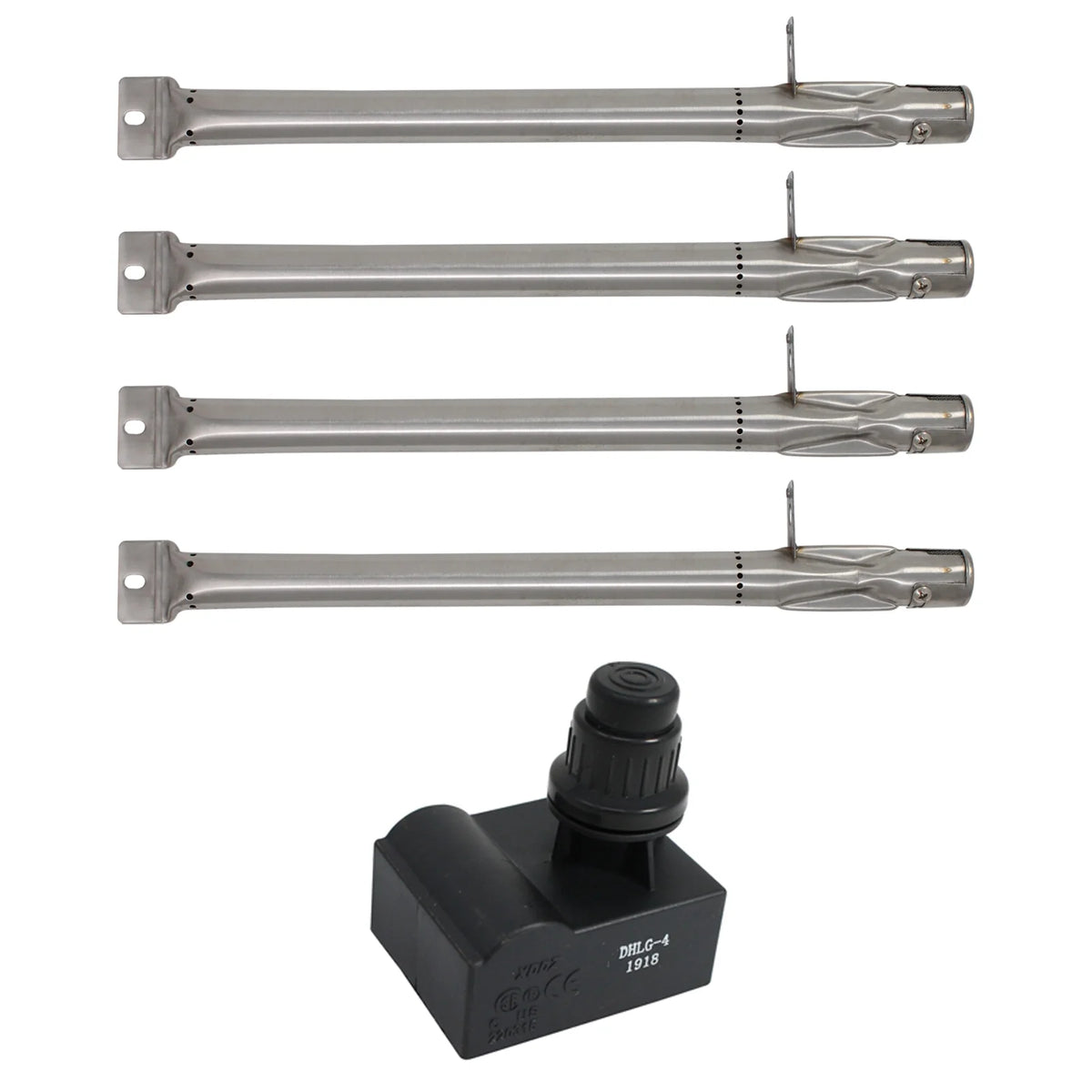 4 BBQ Gas Grill Tube Burner & 1 4-Outlet Spark Generator Ignitor Replacement Parts U257